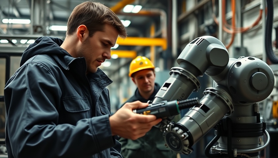 Workers analyzing robotics for top online training in employee development.