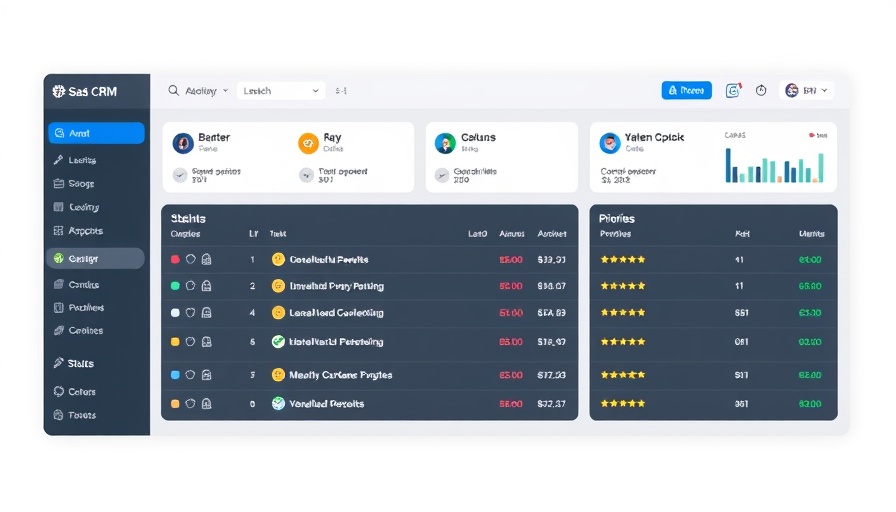Modern SaaS CRM dashboard for B2B lead management.