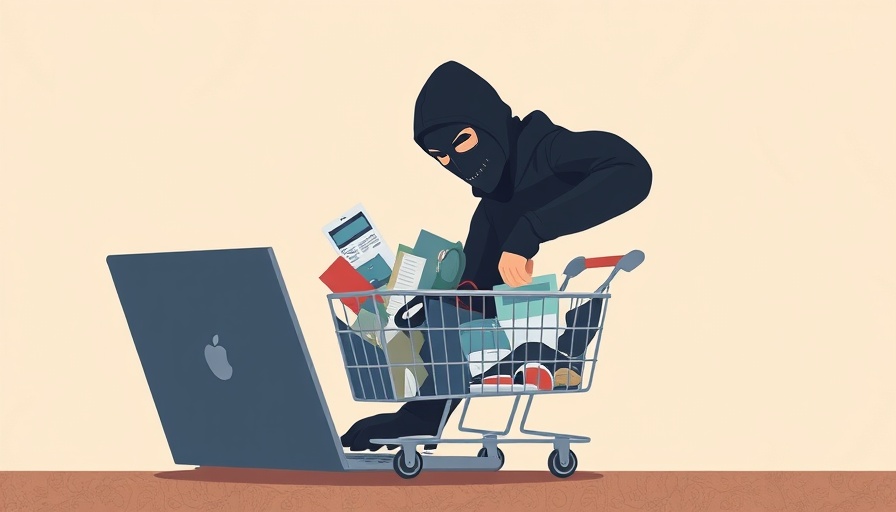 Illustration of cybercrime on laptop symbolizing data breach.