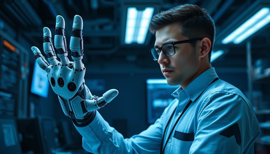 AI stealing jobs from young workers in a futuristic office setting.