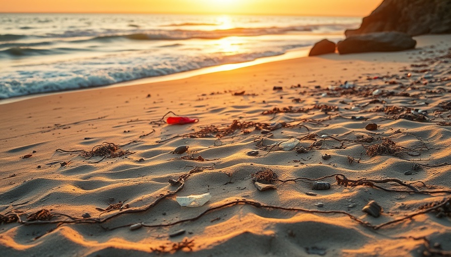 Beach pollution illustrating economic and health impact of plastic waste