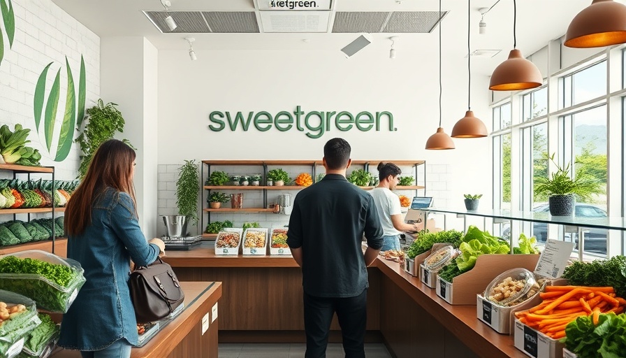 Sweetgreen interior reflecting layoffs and menu changes, minimal design.