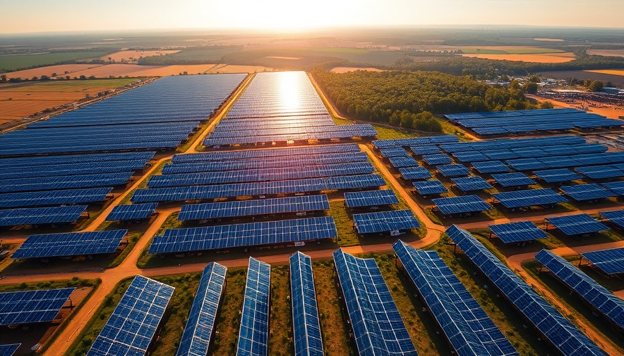 Aerial view of solar farm highlighting Scope 3 emissions reduction efforts.