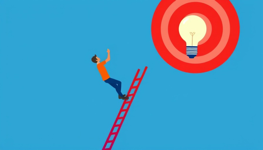 Minimalist illustration of person reaching light bulb in target for B2B sales strategies.
