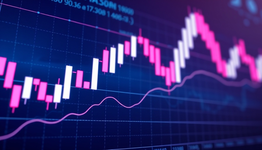 FinTech IntraFi stock market chart, dynamic candlesticks, financial growth