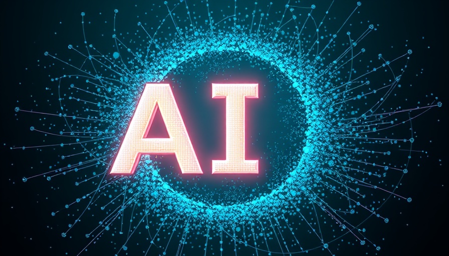 Glowing AI letters in digital particle circle for contextual AI in CTV advertising