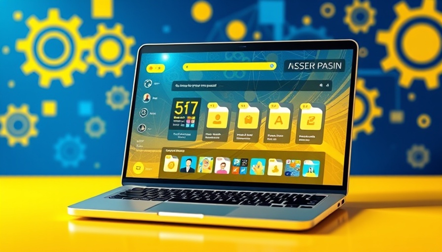 Illustrated laptop interface for client prospecting strategies