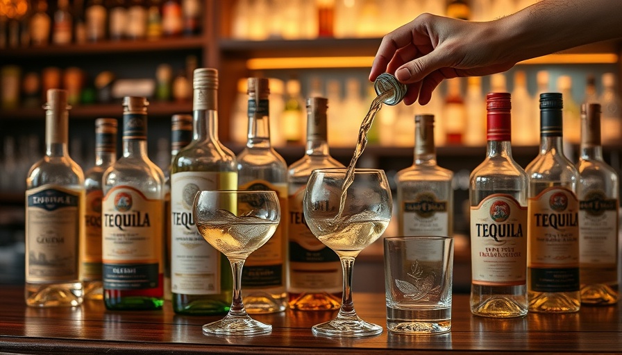 Assorted tequila bottles on bar highlighting consumption trends.