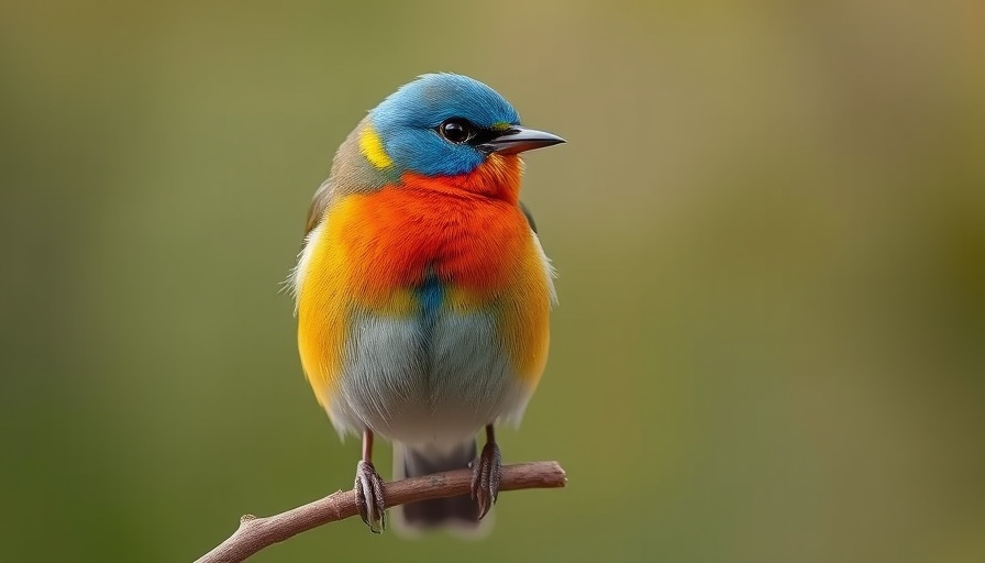 Close-up of a North Carolina painted bunting perched on a branch.
