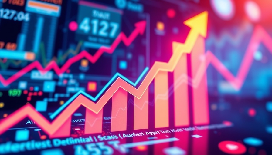 Abstract digital marketing growth concept with vibrant arrows