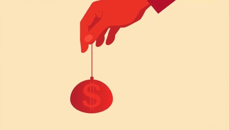 Minimalistic red hand with dollar sign symbolizing maximizing conference ROI.