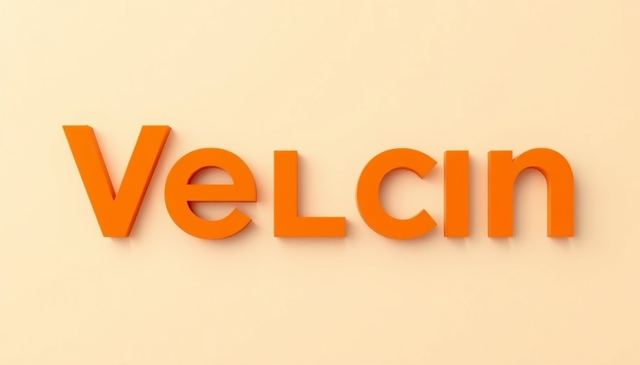 Minimalistic typography design with bold orange text and geometric shapes on beige background.