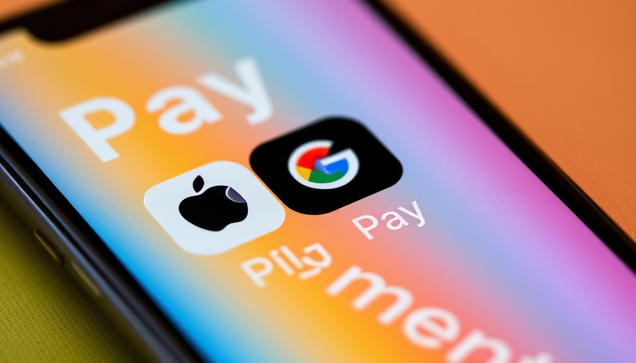 Close-up of smartphone screen showing digital wallet apps Apple Pay and Google Pay.