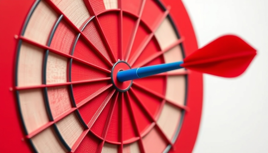 Dart hitting center of red target, representing achievement.