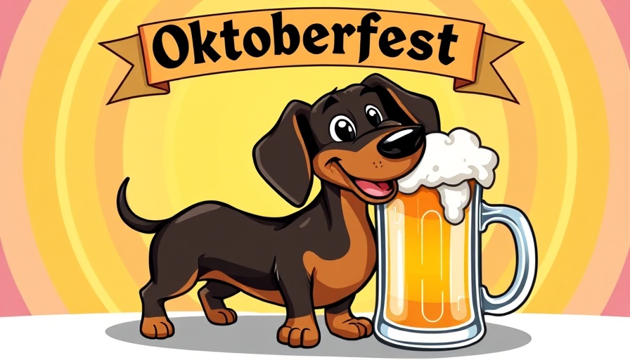 Oktoberfest at Lafayette Village: Cartoon dachshund with beer mug