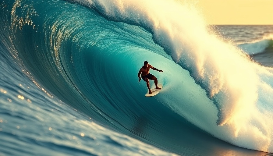 Surfer conquers large wave at North Carolina scenic destination
