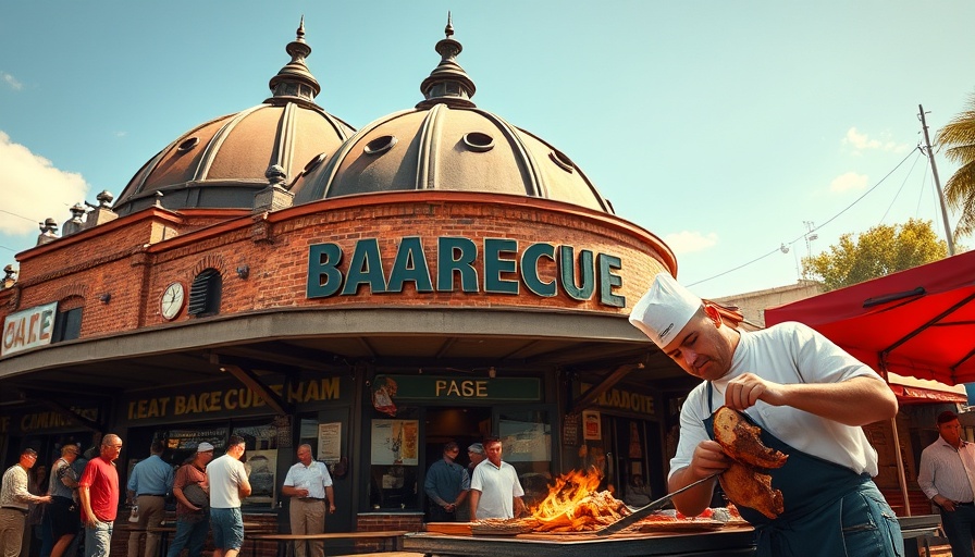 Travel North Carolina attractions: iconic barbecue restaurant with dome architecture.