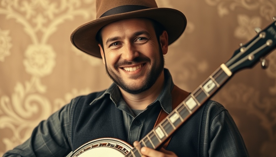 Cleveland County bluegrass legend playing banjo in vintage style.