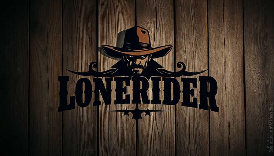 Lonerider logo on wooden background at local brewery.