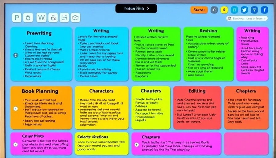 Digital task board for writing insightful book reviews, organized layout.