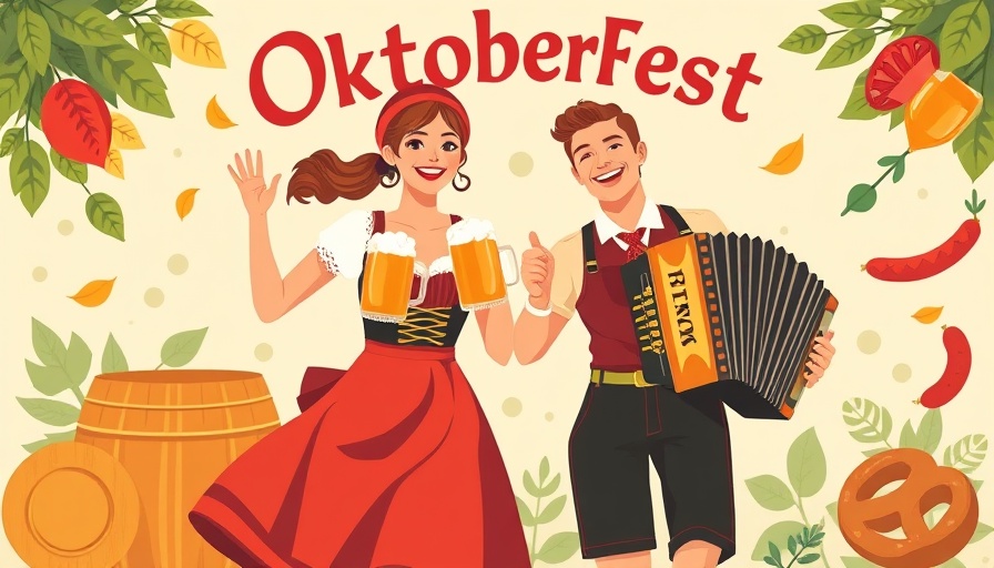 Durham Oktoberfest celebrations poster with Bavarian dancers