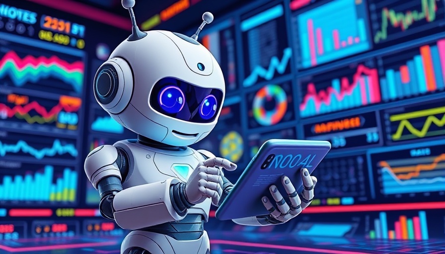 Cartoon robot analyzing data on smartphone, Grok 4 vs. ChatGPT.