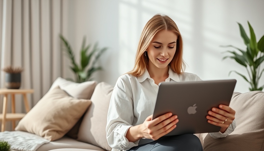 Woman using AI-Powered Business Planning Tools on laptop.