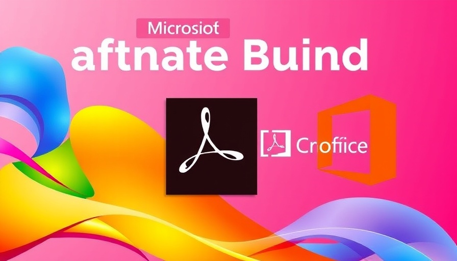 Adobe Acrobat and Microsoft Office Bundle on pink background.