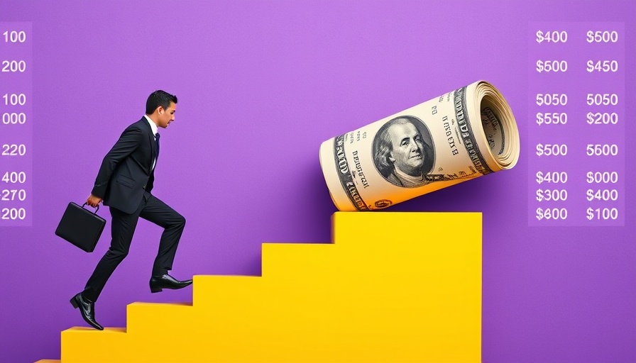 Businessmen climbing steps towards dollar bill, establish salary ranges concept.