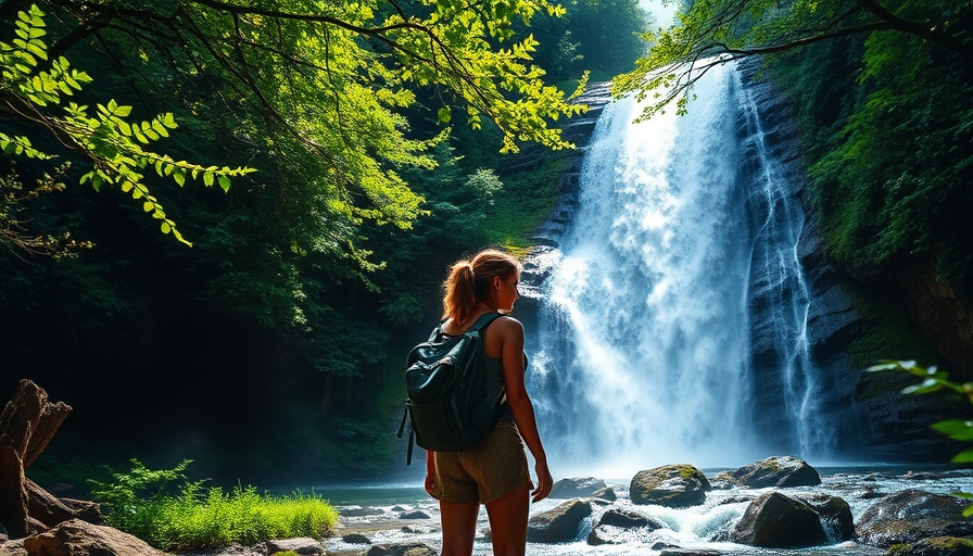 Majestic waterfall in North Carolina's lush forest, North Carolina travel attractions.
