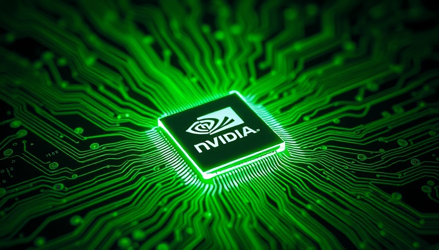Nvidia AI infrastructure growth symbolized by glowing microchip.