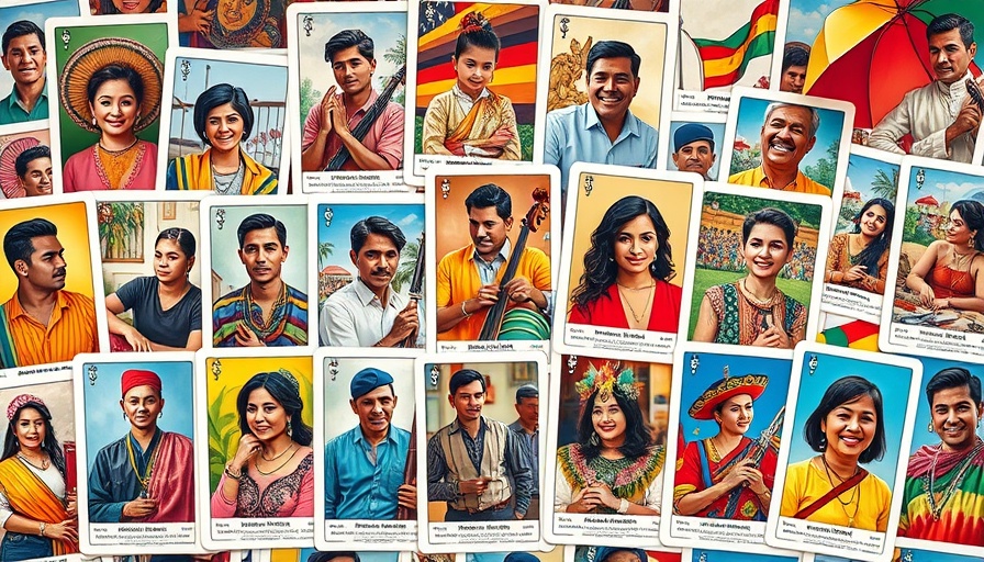 Colorful Lotería exhibit highlighting Latino contributions.