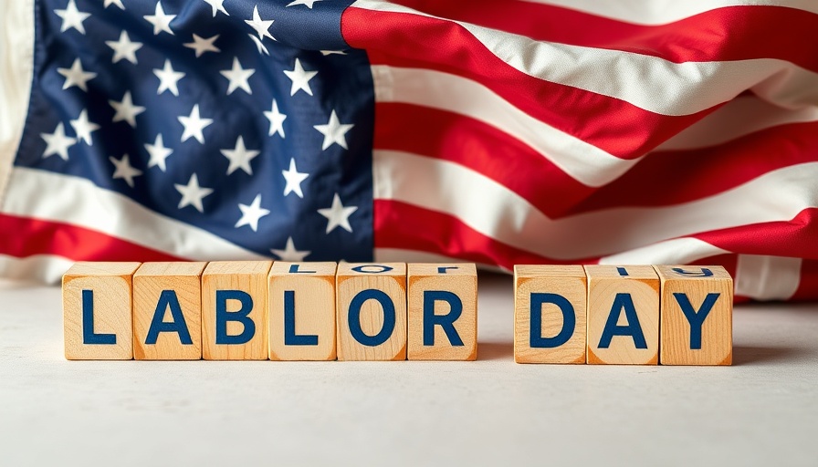 Labor Day historical significance with vintage American flag and blocks.