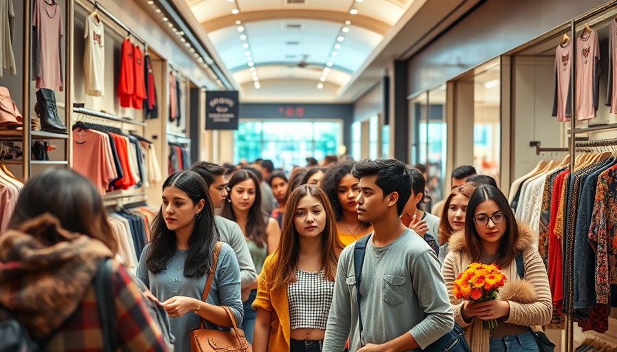 Fashionable crowd shopping in trendy store during Forever 21 relaunch.