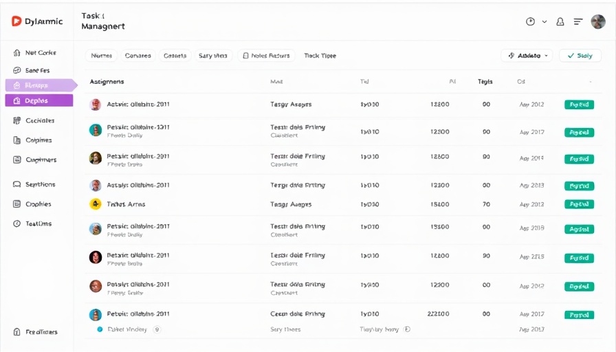 Dynamic task management interface displaying user assignments.