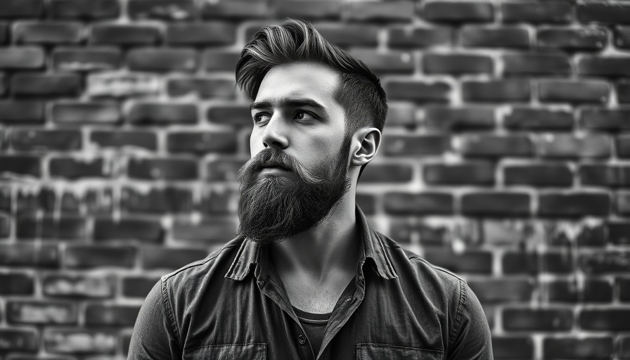 Thoughtful young man in urban setting, AI for profitable one-person business concept.