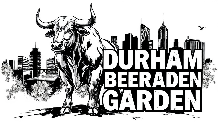 Local events in Durham NC logo with bull and skyline.