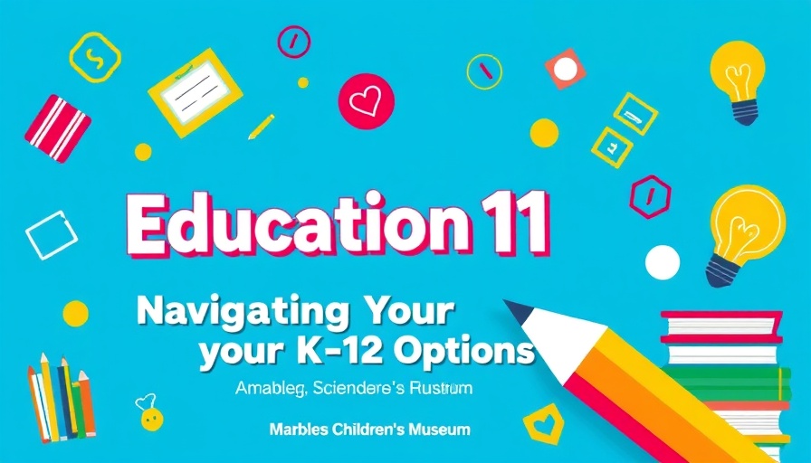 Educational event poster for Navigate K-12 Options at Marbles Museum.