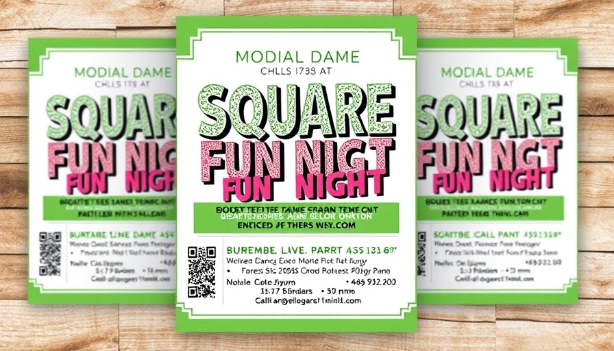 Flyer for Free Square Dance Fun Nights with event details.