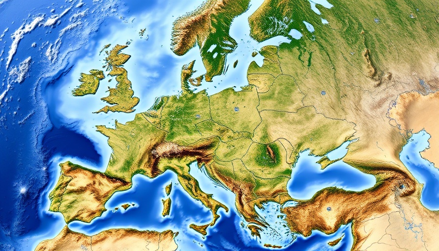 Satellite map highlighting Moldova for energy transition