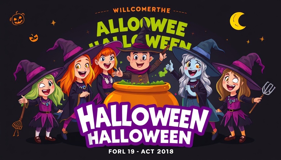 Hillsborough Street Trick or Treat event poster featuring witches and warlocks.