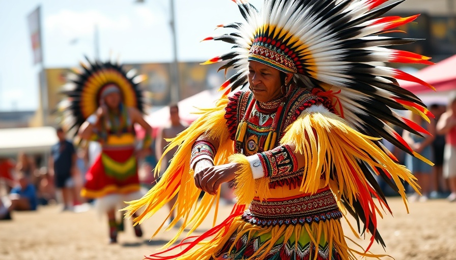 Dix Park Inter-Tribal Powwow dancer in colorful regalia mid-dance.