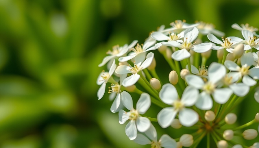 Delicate white flowers with green background in sustainable home design