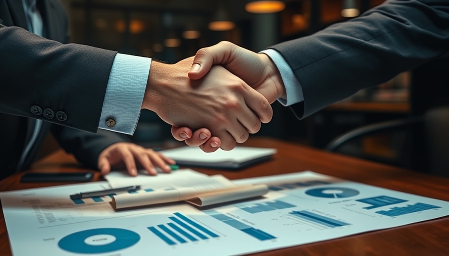 Professional handshake over charts symbolizing an effective onboarding team.