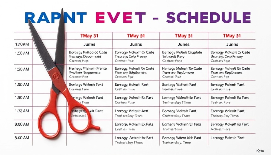 Event schedule poster for art book fair in North Carolina.