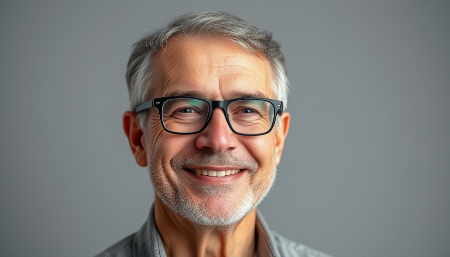 Confident man in glasses discussing data quality in marketing.