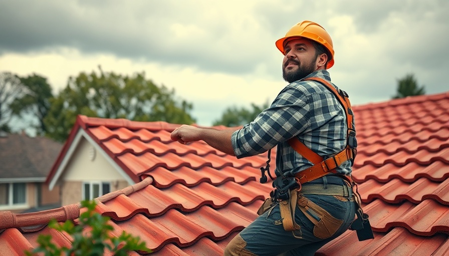 Worker installing eco-friendly roofing materials on a sloped roof.