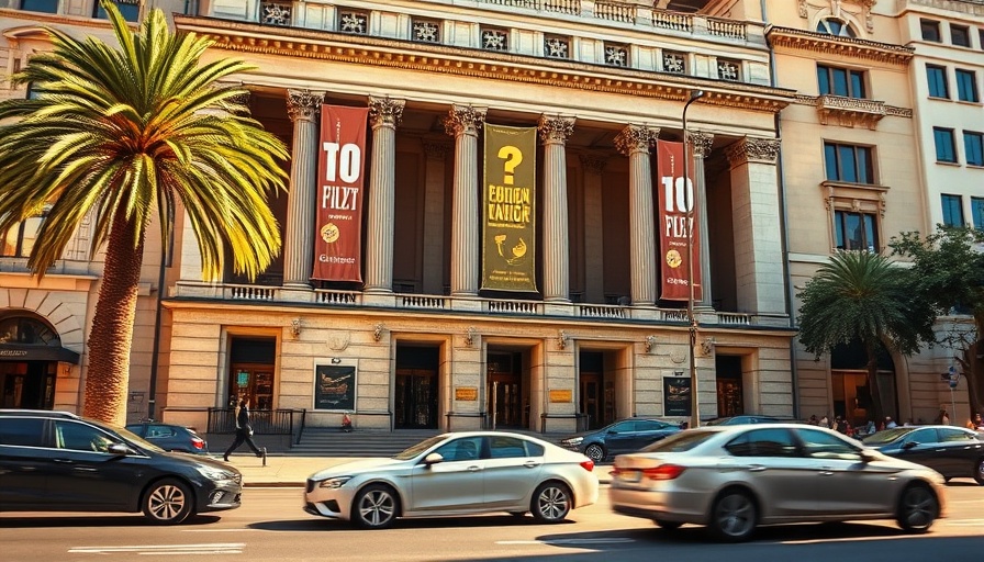 Urban street scene with classical building facade, highlighting marketing strategies.