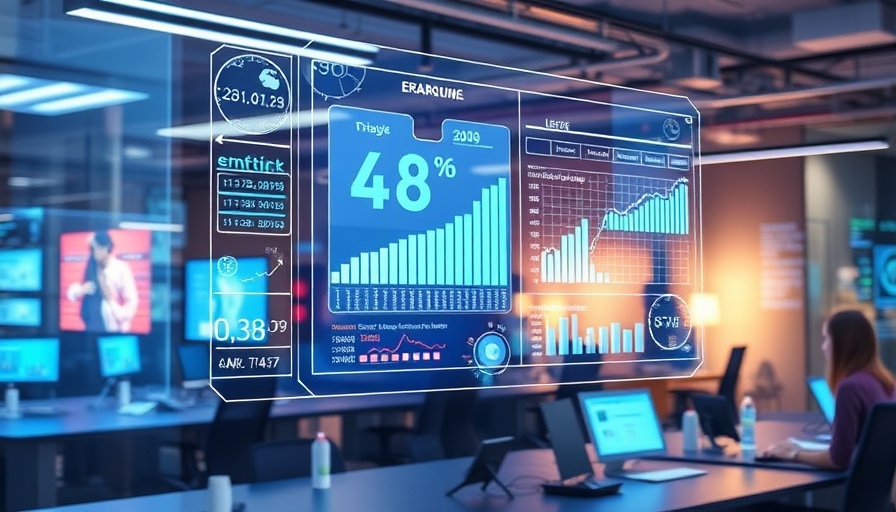 Futuristic display showing programmatic advertising predictions 2030.