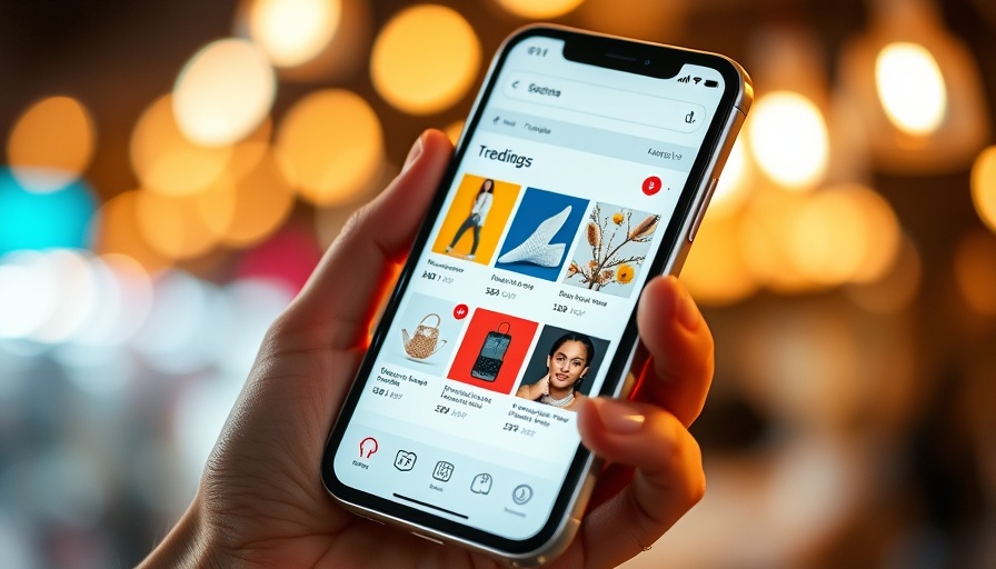 Hand holding smartphone with eCommerce app, technology-first approach.